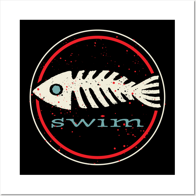 Swim! Graphic Fishbone Wall Art by wickedpretty